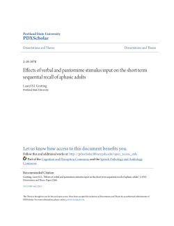 Effects of verbal and pantomime stimulus input on the