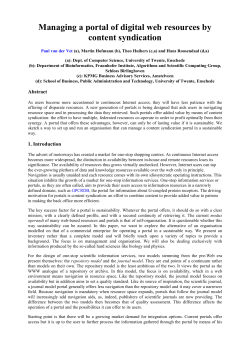 Managing a portal of digital web resources by content syndica