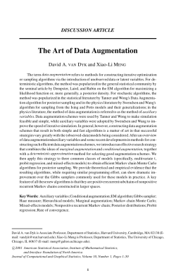 The Art of Data Augmentation - Harvard Statistics Department