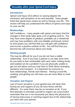 Sexuality after your Spinal Cord Injury