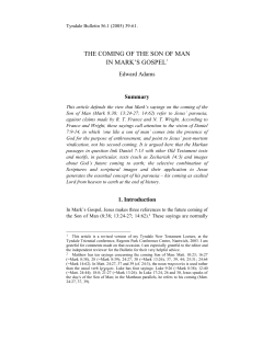 the coming of the son of man in mark`s gospel1