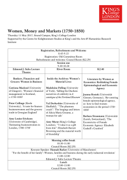 Women, Money and Markets (1750-1850)