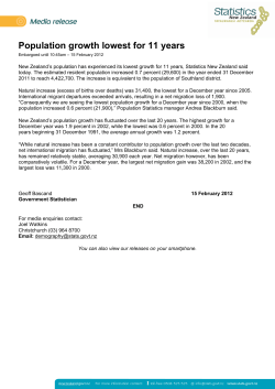 Population growth lowest for 11 years