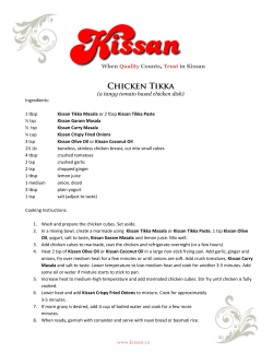 (a tangy tomato based chicken dish) When Quality Counts, Trust in