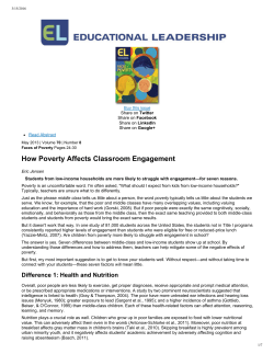 How Poverty Affects Classroom Engagement