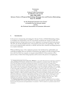 Comments to the Federal Trade Commission 16 CFR Parts 321 and