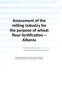 Assessment of the milling industry for the purpose