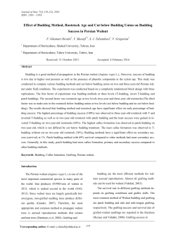 Effect of Budding Method, Rootstock Age and Cut below Budding