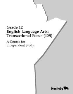 Grade 12 English Language Arts: Transactional Focus (40S)