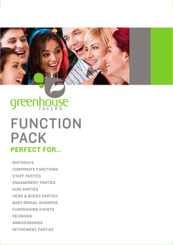 function pack - Greenhouse Tavern