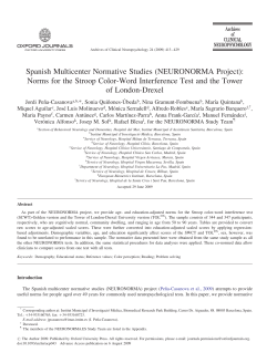 Spanish Multicenter Normative Studies