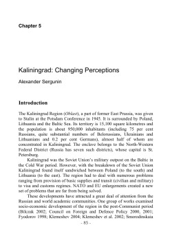 Kaliningrad: Changing Perceptions