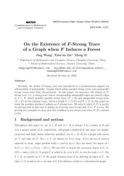 On the Existence of F-Strong Trace of a Graph