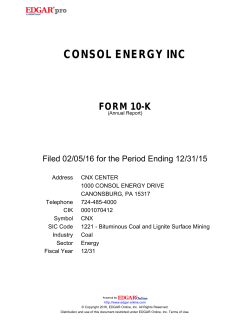 Annual Report - Consol Energy