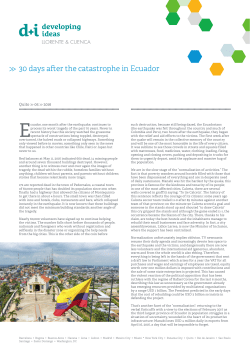 30 days after the catastrophe in Ecuador