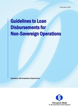 Guidelines to Loan Disbursements for Non-Sovereign