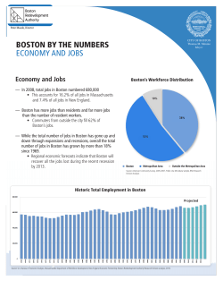 Boston By the numBers Economy and Jobs