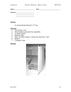 Activity 2b Newton`s Third Law &ndash; Blow on a Sail PHYS 010 Name