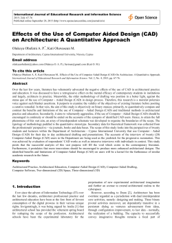 Effects of the Use of Computer Aided Design (CAD