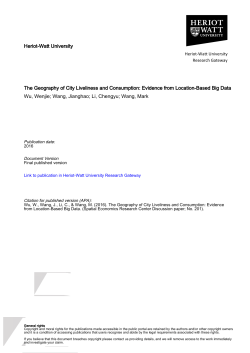 Heriot-Watt University The Geography of City Liveliness and