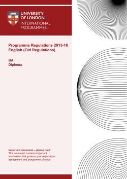 BA in English (Old Regulations) - University of London International