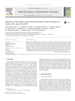 Influence of the indium nominal concentration in the formation of
