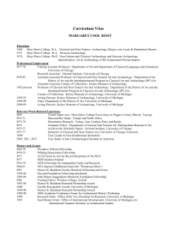 Curriculum Vitae - College of Literature, Science, and the Arts