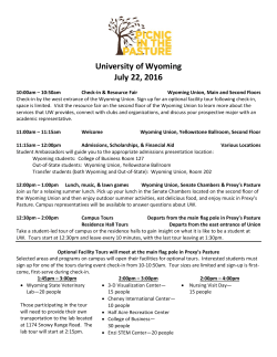 University of Wyoming July 22, 2016
