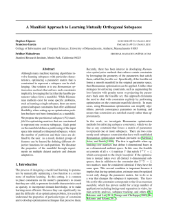 A Manifold Approach to Learning Mutually Orthogonal Subspaces