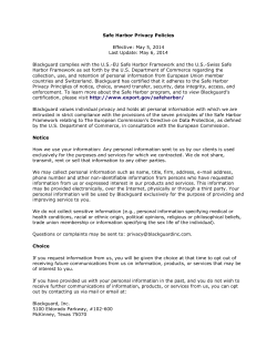 Safe Harbor Framework.