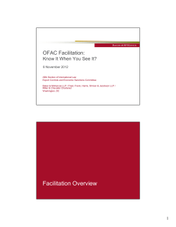 OFAC Facilitation Seminar - American Bar Association