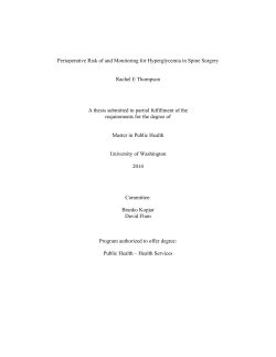 Perioperative Risk of and Monitoring for Hyperglycemia in Spine