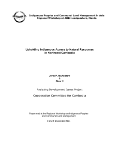 Upholding Indigenous Access to Natural Resources in Northeast