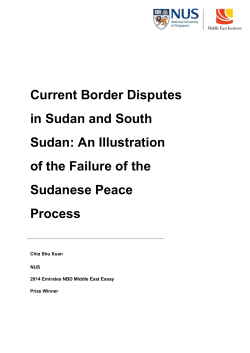 Current Border Disputes in Sudan and South Sudan: An - MEI-NUS