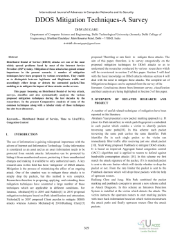 DDOS Mitigation Techniques