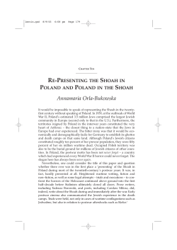 RE-PRESENTING THE SHOAH IN POLAND