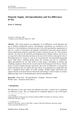 Domestic Supply, Job-Specialization and Sex - IAE-CSIC
