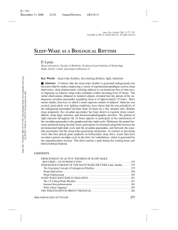 sleep-wake as a biological rhythm