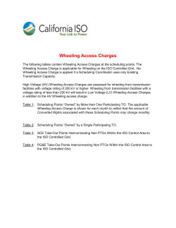 Revised Wheeling Access Rates Effective Jan 1, 2011