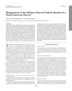 Management of the Solitary Thyroid Nodule: Results of a North