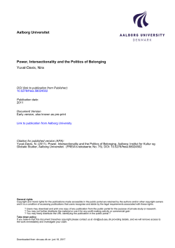 Aalborg Universitet Power, Intersectionality and the - VBN