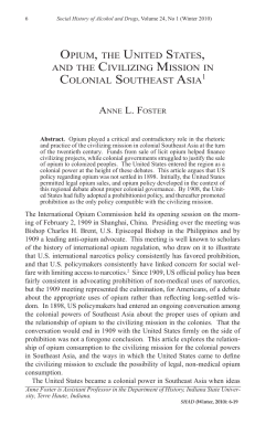 opium, the united states, and the civilizing mission in colonial