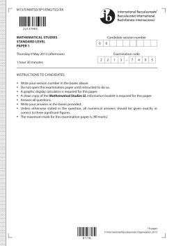 May 2013 Paper 1 TZ2 - Australian International School