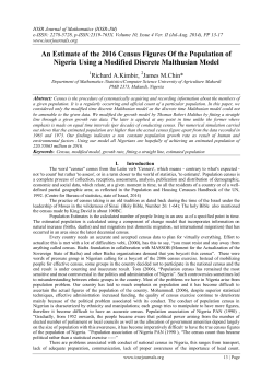 An Estimate of the 2016 Census Figures Of the