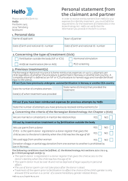 Personal statement from the claimant and partner