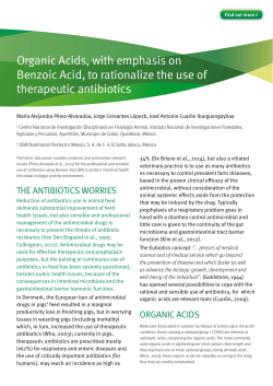 Organic Acids to rationalize the use of therapeutic antibiotics