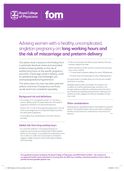 Pregnancy and long working hours