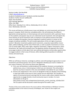 Political Science &ndash; 3317F Interest Groups And Social Movements