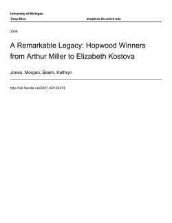 A Remarkable Legacy: Hopwood Winners from Arthur