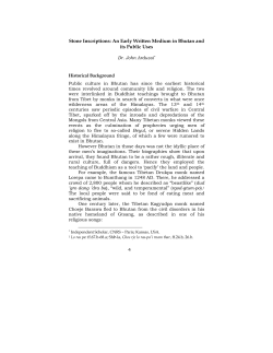 Stone Inscriptions: An Early Written Medium in Bhutan and its Public